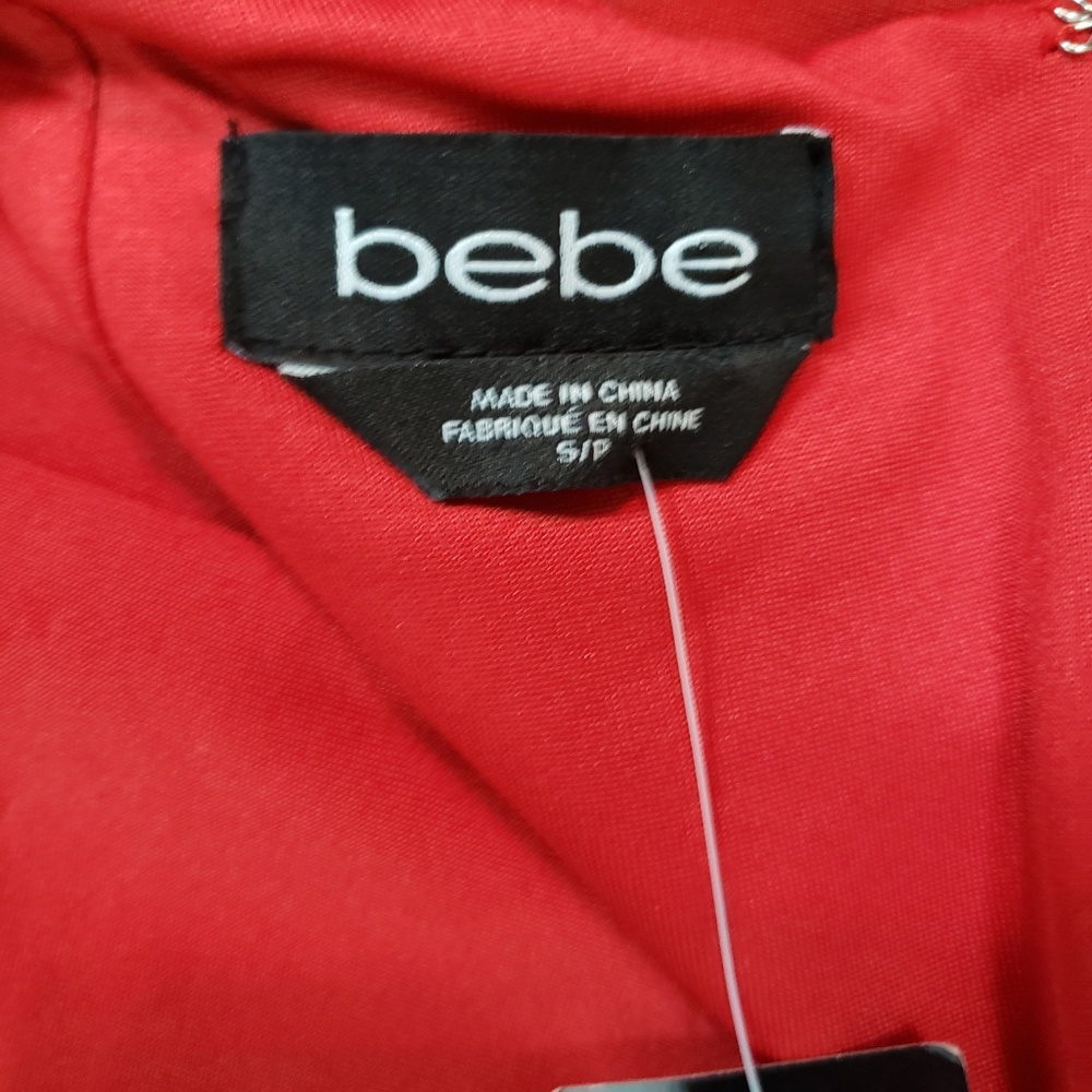 Bebe | Red Cut Mariah Pepulm Dress - Picture 7 of 8